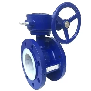PTFE Lined Flanged Butterfly Valve Chemical Industry Isolation Valve