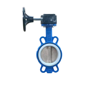 PTFE Seat Cast Iron Body Wafer Butterfly Valve with Manual Operator for Water Application