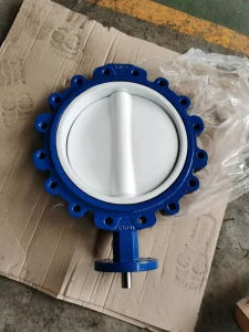 PTFE VITON Fully Lined Gear Operated Lug Butterfly Valve for Chemical Pharmaceutical Industries Bubble Tight Corrosion Proof