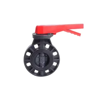 PVC Butterfly Valve Manual Lever Handle Wafer Type UPVC Plastic Butterfly Valve PN16 EPDM Seal Chemical Industry Plastic Valve