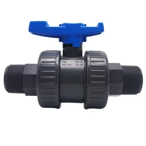 PVC Double Union Ball Valve 1/2”-4” Port Size for Water Treatment