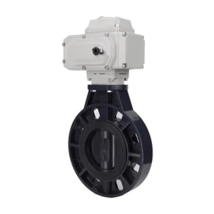 PVC Electric Actuator Motorized Butterfly Valve 2in Wafer Control Water Treatment IP65 Protection AC220V 110V ODM High