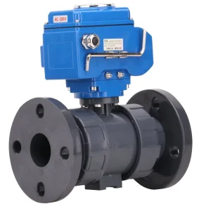 PVC Electric Plastic Flange Motorized Ball Valve for Chemical and Wastewater Applications