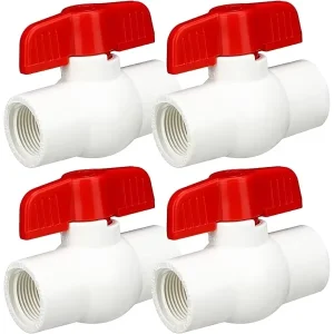 PVC Manual Water Shut off Ball Valve SCH40 Threaded with Easy to Rotate Handle 1 2 in Port Size