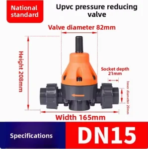 PVC UPVC National Standard Chemical Grade Corrosion Resistant Pressure Reducing Valve Plastic Relief Valve Multi DN Sizes Made
