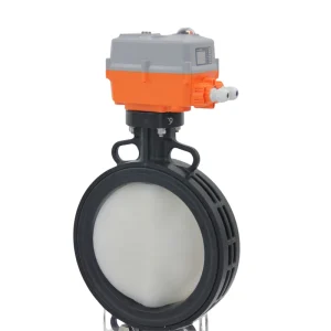 PVC Wafer Electric Plastic Butterfly Valve DN50-DN200 PN10 NBR/EPDM/PTFE Seals 2-way Water