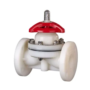 PVDF Flange Diaphragm Valve Double Union Flange One Way Stop Valve