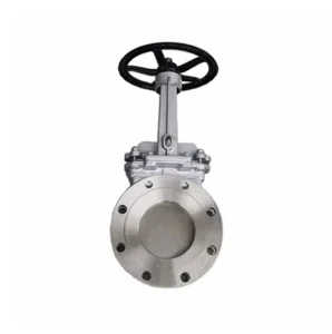 PZ73 16P Manual Stainless Steel Flanged Wafer Knife Gate Valve DN50 Hard Seal Slurry Sludge Silver Standard Water Oil Gas