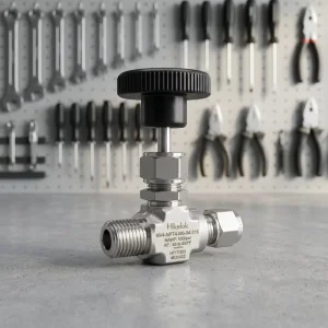 Panel Mounting 5000 psi Stainless Steel 1/4” 1/2” OD NPT Integral Bonnet Needle Valve