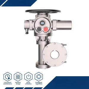 Part-Turn Rotary Electric Valve Actuator ISO 5211 Gearbox IP67 High-Torque Output for Water Treatment
