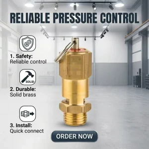 Pilot Sealed Brass Safety Valve 1 2 Inch Size 0 1 Bar Working Pressure Certified Water Pressure Relief Device