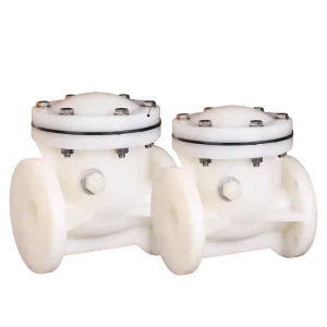 Plastic Corrosion Resistant Nitric Acid Pvdf PN16 ANSI150LBS JIS10K Dn25 No Return Flange Horizontal Swing Check Valve