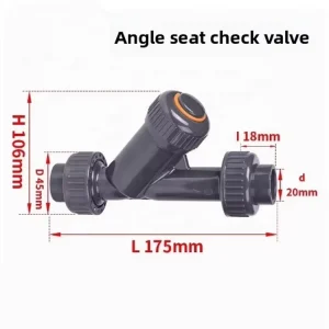 Plastic PVC Y-Type Angle Seat Check Valve 1/2 in Anti-Backflow Non-Return Water Pipeline Fitting
