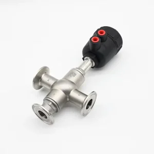 Pneumatic 3 Way Clamp Angle Seat Valve with Stainless Steel Body PA Actuator Quick install