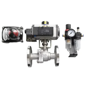 Pneumatic Actuated Ball Valve With Limit Switch Box and F.R.L