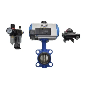 Pneumatic Actuated Butterfly Valve with Limit Switch Box and F.R.L