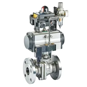 Pneumatic Actuated Q641F Stainless Steel 304 CF8 DN50 Ball Valve Gas OEM Flanged 1 in