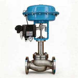 Pneumatic Air Control Valve for High Temperature Heating with Modulating Diaphragm Actuator and PTFE, Stainless Steel