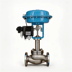 Pneumatic Air Control Valve for Oil Dump Service with Proportional Electronic Positioner, 4-20 mA, Stainless Steel