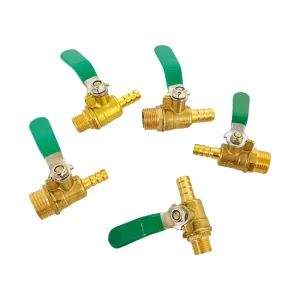 Pneumatic Brass Ball Valve Double External Thread for Air Pump