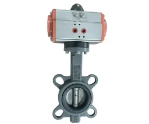 Pneumatic Butterfly Valve for Oil Water Gas Applications Normal Temperature Warranty