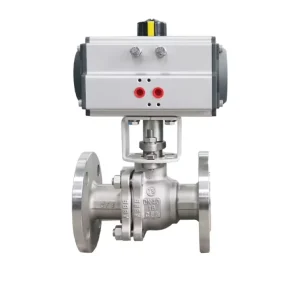 Pneumatic Cast Steel Ball Valve High Temp Resistant Explosion Proof Flanged O Type Quick Cut off Valve for Gas