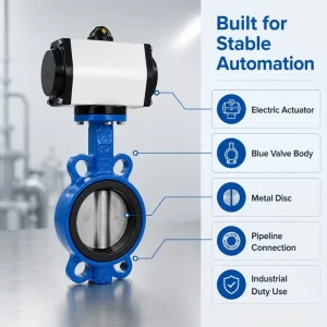 Pneumatic Clamp Butterfly Valve Ductile Iron Soft Seal General Application for Gas Water Oil Pneumatic Water Butterfly Valve