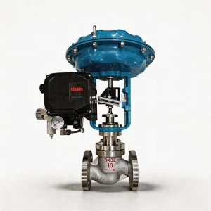 Pneumatic Control Valve with Diaphragm Actuator for Gas Flow Regulating High Pressure Stainless Steel Body PTFE Seal DN25