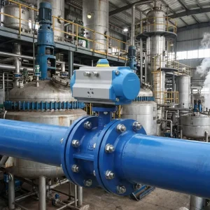 Pneumatic Double Acting Soft Seal Flanged Butterfly Valve 304 316 Stainless Steel Body Disc PN16 Pressure Rating for Chemical