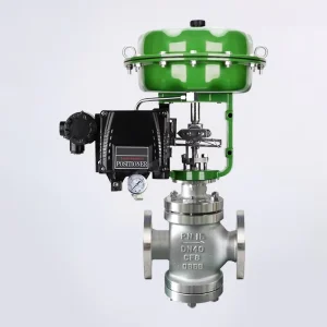 Pneumatic Double Seated Flow Control Valve DN32 Ss304 ANSI 150 Pneumatic Diaphragm Flange Steam Globe Valve With Positioner