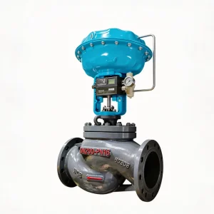 Pneumatic Flow Control Valve Globe Design With Smart Diaphragm Actuator for High Pressure Natural Gas Regulating Stainless Steel