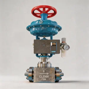Pneumatic Globe Control Valve 1 Inch 2500LB Two Way with Smart Positioner for Oxygen Flow Control