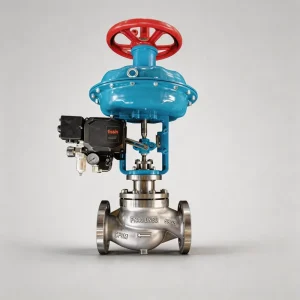 Pneumatic Globe Regulating Valve CF8M Stainless Steel DN80 PN40 with Handwheel Manual Operation Positioner and Limit Switch
