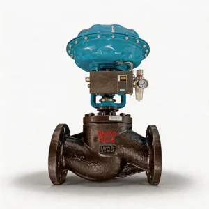 Pneumatic Globe Valve with Proportional Control for Water Flow and Temperature Regulation, High Pressure, Industrial Low Carbon Steel