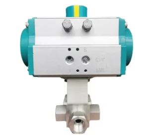 Pneumatic High Pressure Threaded 3 Way Stainless Steel Ball Valve DN15 Forged Steel Intelligent Diverter Modulating Valve