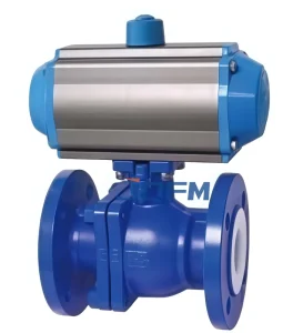 Pneumatic PTFE Lined Ball Valve Chemical Process Control Valve