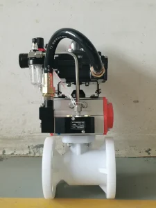 Pneumatic Plastic Flange Ball Valve DN50
