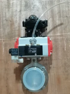 Pneumatic Quick Fitting Butterfly Valve with Common Limit Switch Solenoid Valve 76