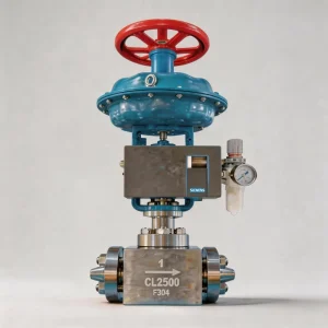 Pneumatic Regulating Valve 1″ DN25 Class2500 High Pressure Reducing 2-Way with Smart Positioner for Oxygen Gas Service
