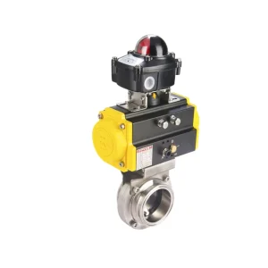 Pneumatic Sanitary Butterfly Valve for Water Semiconductor Vacuum Clamp Applications Dn20~250mm Port Size