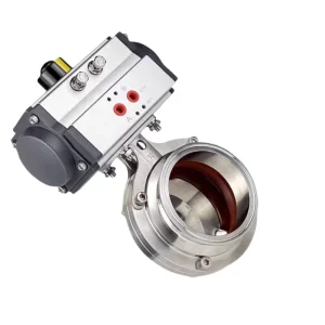 Pneumatic Sanitary Tri Clamp Butterfly Valve 304 316L Quick Install Food Grade Pneumatic Actuator Butterfly Valve for Beverage