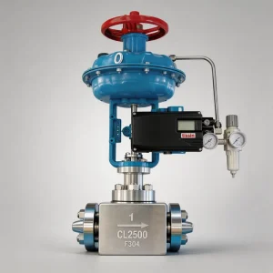 Pneumatic Smart Control Valve with Modulating Positioner and RS485 for LPG Nitrogen Heater Stainless Steel Globe PTFE Seal