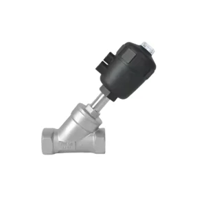 Pneumatic Stainless Steel BSP Ends Y Type Angle Seat Globe Valve with Stainless Steel Actuator