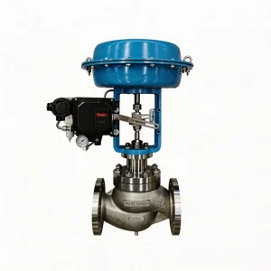 Pneumatic Steam Control Valve with Direct Acting Solenoid Manual Override for Bypass Line Control System with Relief Function