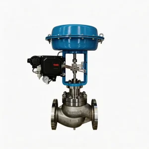 Pneumatic Steam Control Valve with Electric Motor Actuator and Position Feedback for Propane tank Pressure Regulating