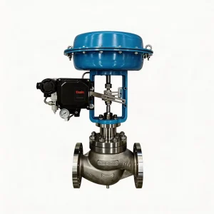 Pneumatic Steam Control Valve with High Flow Capacity Cage Trim and Pneumatic Positioner for Steam Heating System Line