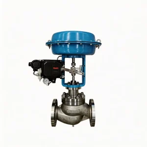 Pneumatic Steam Control Valve with Linear Acting Diaphragm and Volume Booster for High Pressure Gas Regulating Flow
