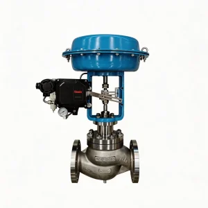 Pneumatic Steam Control Valve with Pneumatic Piston Actuator and Limit Switch for Boiler Feed Pump Bypass Flow Line