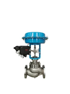 Pneumatic Steam Globe Control Valve DN80 PN16 CF8 Body with TS800L Mechanical Positioner