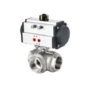 Pneumatic Threaded 3 Way Actuator Double Single Acting Ball Valve with Flow Control Customizable OEM Support